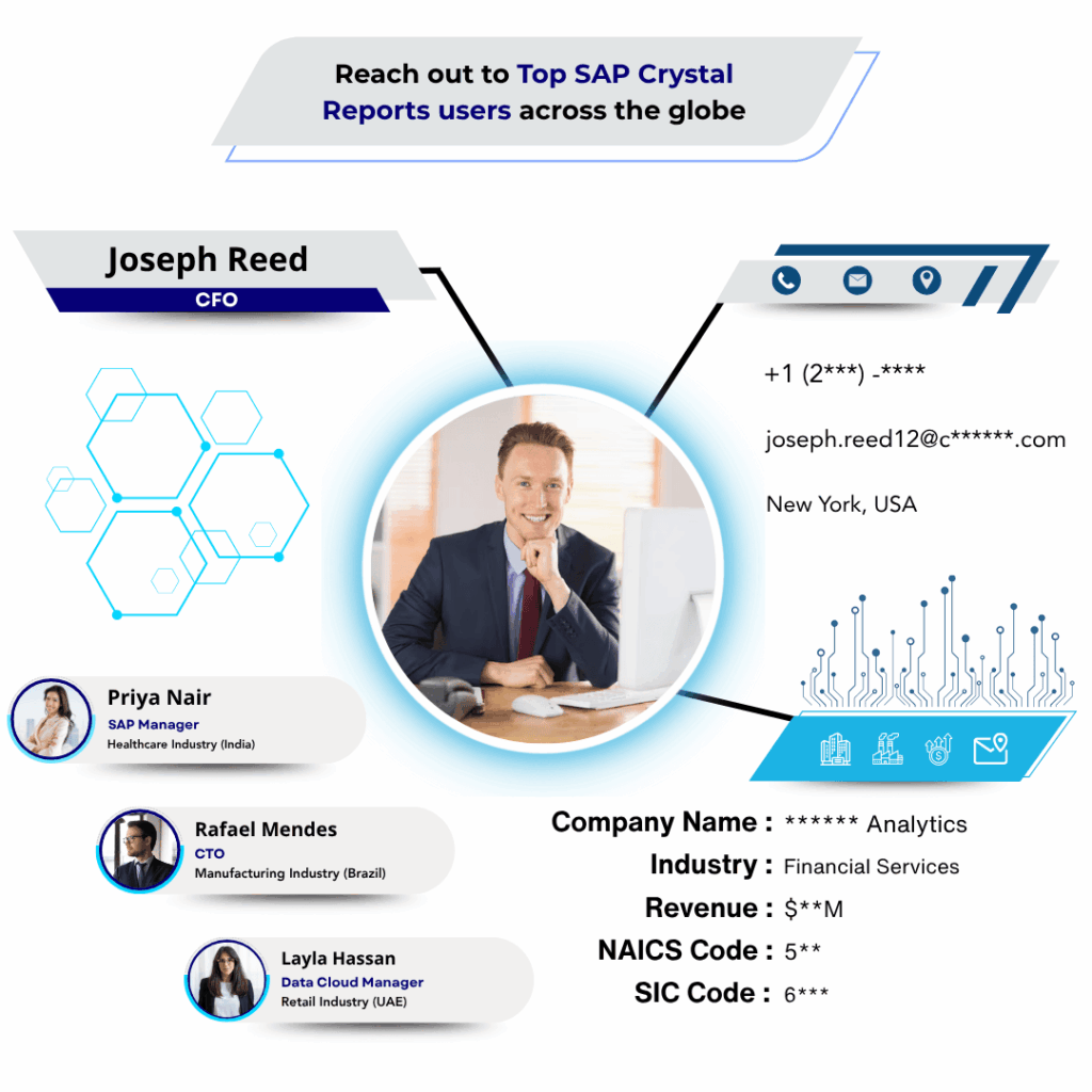 SAP Crystal Reports Users email list by Data Maelumat