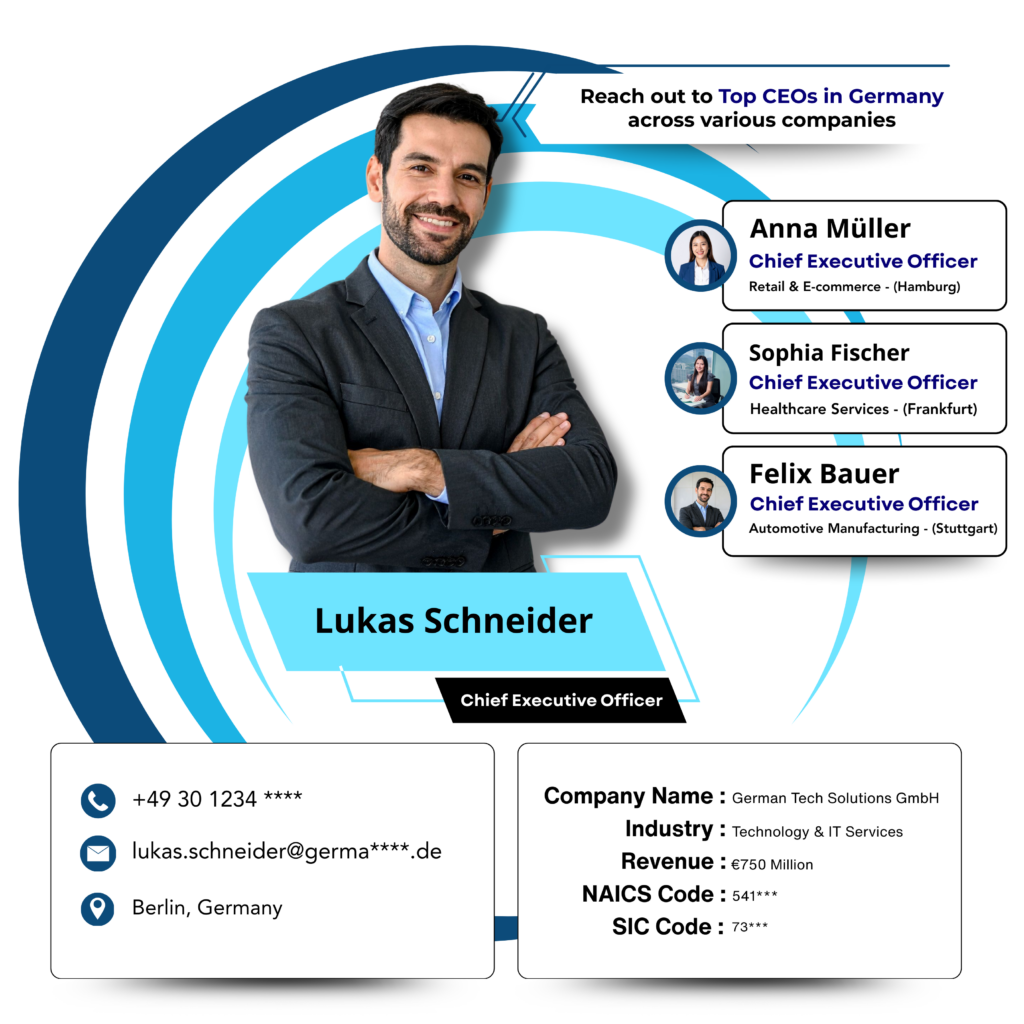 Reach out to top CEOs in Germany across various companies