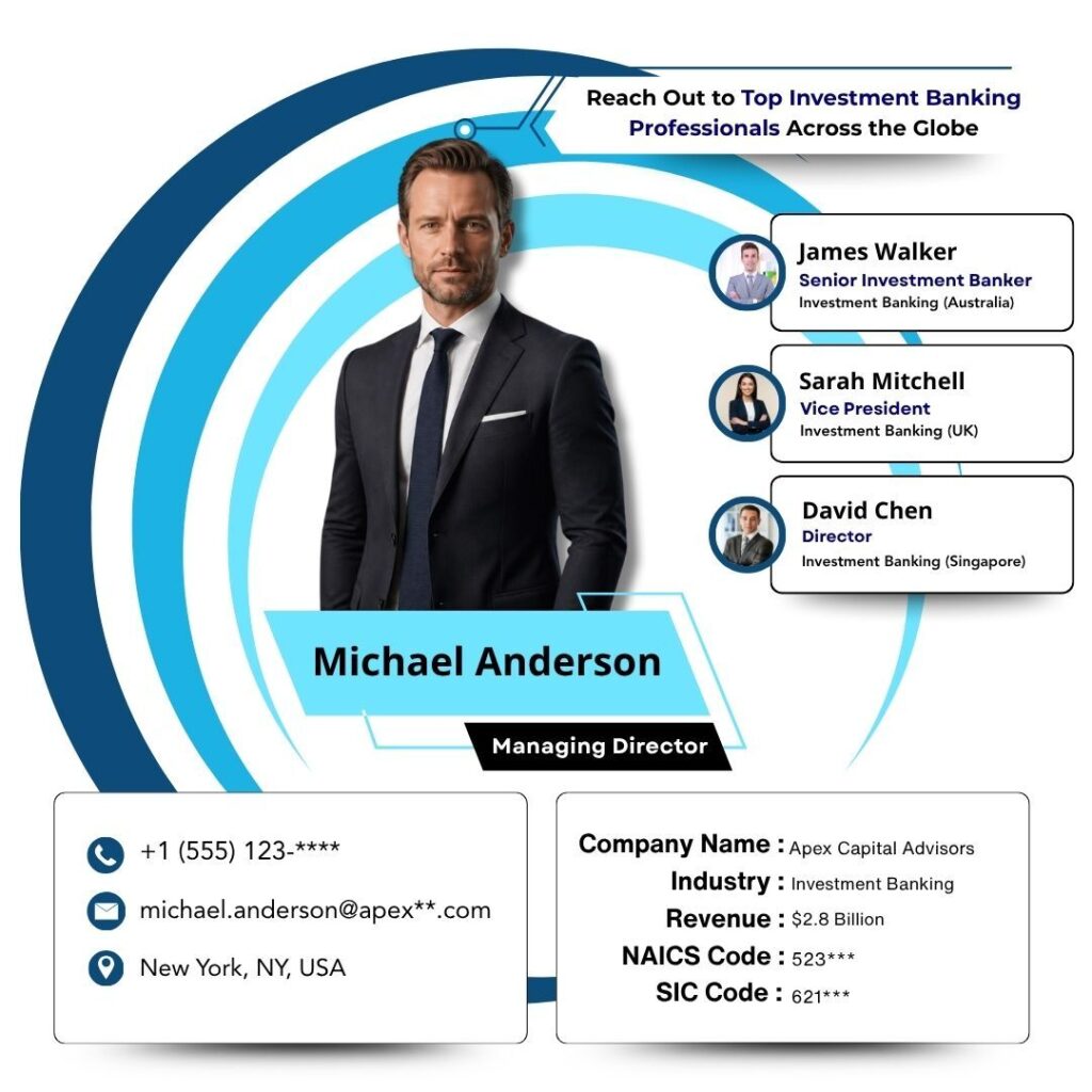 Reach Out to Top Investment Banking Professionals Across the Globe