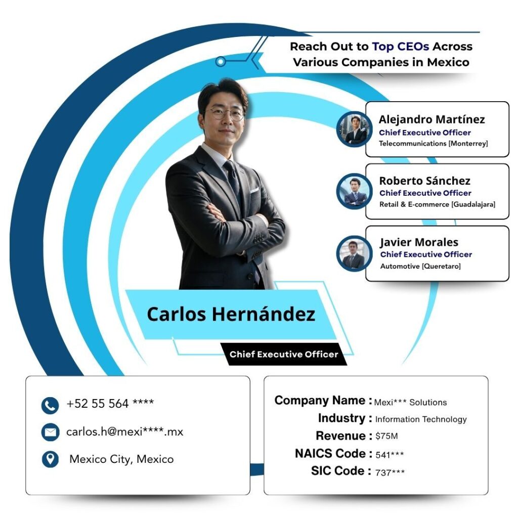 Reach Out to Top CEOs Across Various Companies in Mexico