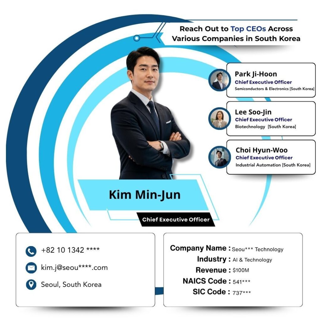 Reach Out to Top CEOs Across Various Companies in South Korea