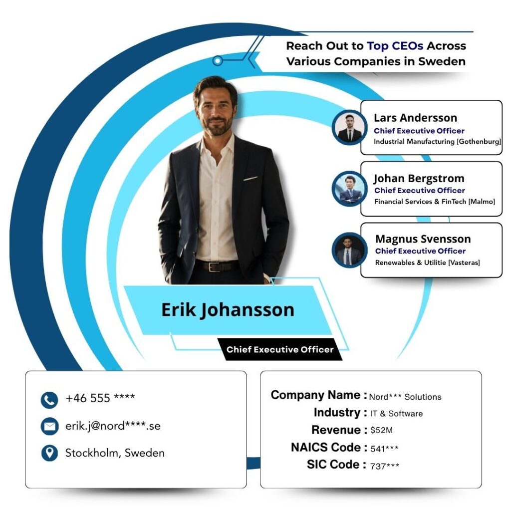 Reach Out to Top CEOs Across Various Companies in Sweden