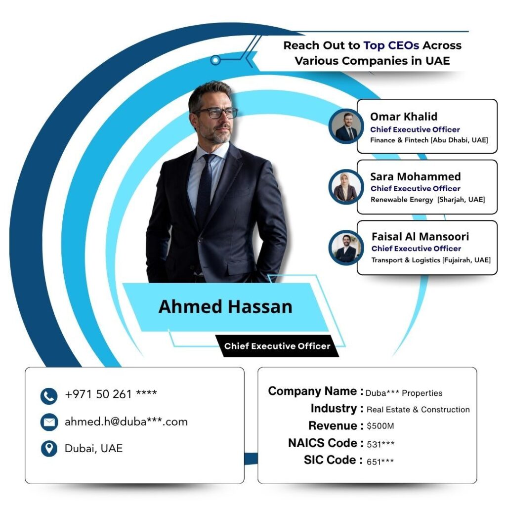 Reach Out to Top CEOs Across Various Companies in UAE